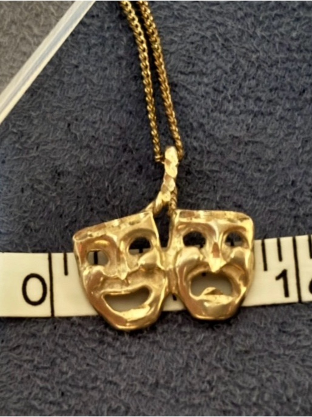925 Sterling Silver Comedy & Tragedy Mask Charm – 1” Theatrical Pendant - Picture 7 of 7